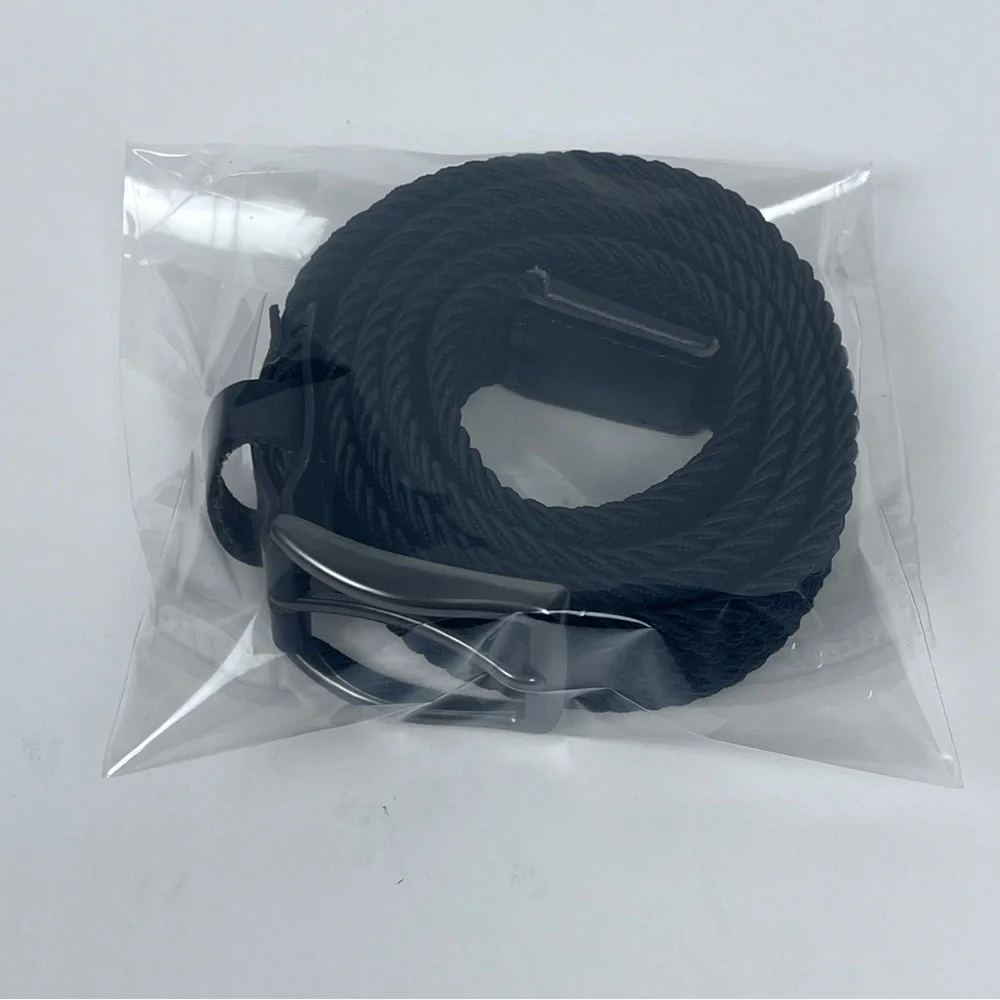 Larson & Co Stockholm Men's Black Woven / Braided Belt Size L; Leather, Stretch